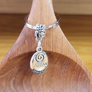 Follow Your Heart Keyring Keychain Handmade Inspirational Quote